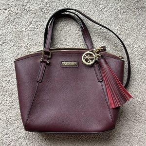 Calvin Klein burgundy bag with long shoulder strap